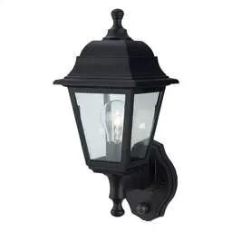 Firstlight Firstlight Oslo 60W 4 Panel Lantern with PIR Black - Firstlight Firstlight Oslo 60W 4 Panel Lantern with PIR Black