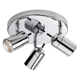 Firstlight Firstlight Atlantic Flush 3 Spot Bathroom Ceiling Light Chrome - Firstlight Firstlight Atlantic Flush 3 Spot Bathroom Ceiling Light Chrome