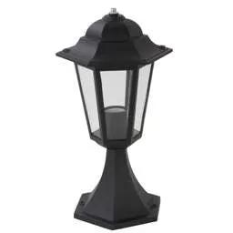 Firstlight Firstlight 6 Panel 230V ES GLS Pillar Outdoor Lantern Black - Firstlight Firstlight 6 Panel 230V ES GLS Pillar Outdoor Lantern Black