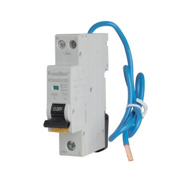 Fusebox RCBO Fusebox RCBO 32A Type A Single Pole Bi-Directional 6kA RTAMB32BD - Fusebox RCBO Fusebox RCBO 32A Type A Single Pole Bi-Directional 6kA RTAMB32BD