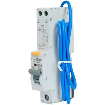 Fusebox RCBO Fusebox RCBO 20A Type A Single Pole 10kA RTA102030B - Fusebox RCBO Fusebox RCBO 20A Type A Single Pole 10kA RTA102030B