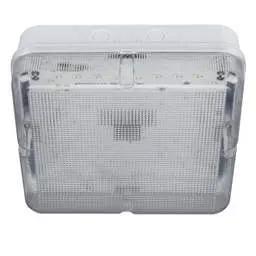 EMERGECNY LIGHTING Fusion QUAD 16W LED Tri-Colour Emergency Square Bulkhead White / Prismatic - EMERGECNY LIGHTING Fusion QUAD 16W LED Tri-Colour Emergency Square Bulkhead White / Prismatic