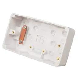PATRESS BOX Schneider Lisse 2 Gang 47mm Pattress Back Box White - PATRESS BOX Schneider Lisse 2 Gang 47mm Pattress Back Box White