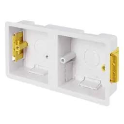 DRYLINING Greenbrook 1 + 1 Dual Gang Dry Lining Box 35mm White (Sold in 1's) - DRYLINING Greenbrook 1 + 1 Dual Gang Dry Lining Box 35mm White (Sold in 1's)