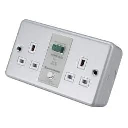 pvc back boxes Greenbrook 13A DP 2 Gang Unswitched RCD Socket Metal Clad - pvc back boxes Greenbrook 13A DP 2 Gang Unswitched RCD Socket Metal Clad