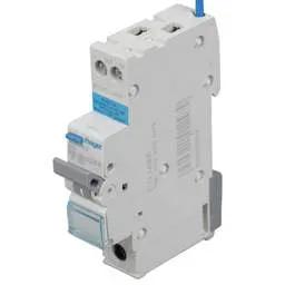 Electrical Lighting Hager 16A Single Pole 1 Module B Curve 6kA 30mA Type A RCBO - Electrical Lighting Hager 16A Single Pole 1 Module B Curve 6kA 30mA Type A RCBO