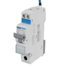 Electrical Lighting Hager 25A 1P+N 1 Module Bidirectional B Curve 6kA 30mA Type A RCBO - Electrical Lighting Hager 25A 1P+N 1 Module Bidirectional B Curve 6kA 30mA Type A RCBO