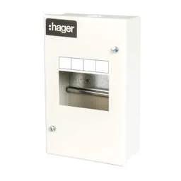 Electrical Lighting Hager 4 Module Metal Clad Enclosure - Enclosures and Accessories Electrical Lighting Hager 4 Module Metal Clad Enclosure Enclosures and Accessories
