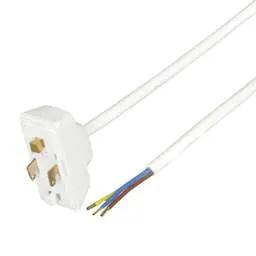 Electrical Lighting Hager Klik 6A 3 Pin Pre Wired Plug with 4m Cable White - Electrical Lighting Hager Klik 6A 3 Pin Pre Wired Plug with 4m Cable White