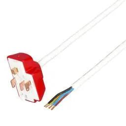 Electrical Lighting Hager Klik 6A 4 Pin Plug with Red Cover and 3m Cable - Electrical Lighting Hager Klik 6A 4 Pin Plug with Red Cover and 3m Cable