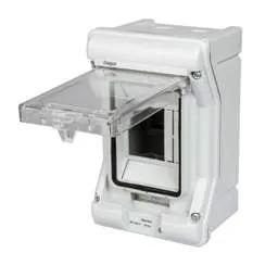 Electrical Lighting Hager Vector 3 Module Insulated IP55 Enclosure with Earth and Neutral Bar - Vector II Weather Proof Enclosures and Accessories Electrical Lighting Hager Vector 3 Module Insulated IP55 Enclosure with Earth and Neutral Bar Vector II Weather Proof Enclosures and Accessories
