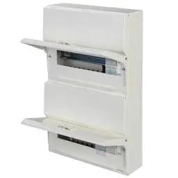Electrical Lighting Hager 8 + 10 Dual Row 100A Isolator Incomer Metal Clad Consumer Unit with Type 2 SPD - Electrical Lighting Hager 8 + 10 Dual Row 100A Isolator Incomer Metal Clad Consumer Unit with Type 2 SPD
