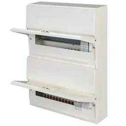 Electrical Lighting Hager 12 + 14 Dual Row 100A Isolator Incomer Metal Clad Consumer Unit with Type 2 SPD - Design 30 Electrical Lighting Hager 12 + 14 Dual Row 100A Isolator Incomer Metal Clad Consumer Unit with Type 2 SPD Design 30