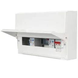 Electrical Lighting Hager 10 Way Dual 100A RCD Configurable Metal Clad Consumer Unit with Knockouts - Electrical Lighting Hager 10 Way Dual 100A RCD Configurable Metal Clad Consumer Unit with Knockouts