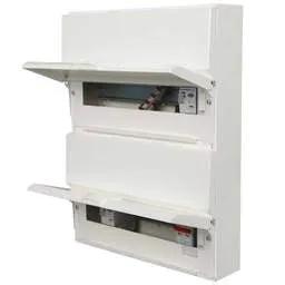 Electrical Lighting Hager 12 + 14 Dual Row Dual 100A RCD Metal Clad Consumer Unit with Knockouts - Electrical Lighting Hager 12 + 14 Dual Row Dual 100A RCD Metal Clad Consumer Unit with Knockouts