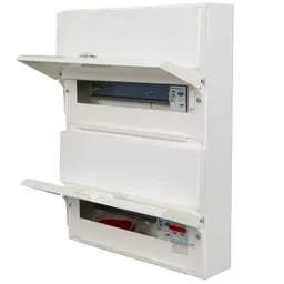 Electrical Lighting Hager 12 + 14 Dual Row Dual RCD Split Load Metal Clad Consumer Unit with Knockouts - Electrical Lighting Hager 12 + 14 Dual Row Dual RCD Split Load Metal Clad Consumer Unit with Knockouts
