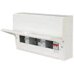 Electrical Lighting Hager 12 Way Dual 100A RCD High Integrity Metal Clad Consumer Unit with Knockouts - Electrical Lighting Hager 12 Way Dual 100A RCD High Integrity Metal Clad Consumer Unit with Knockouts