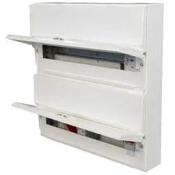 Electrical Lighting Hager 18 + 20 Dual Row Dual 100A RCD Metal Clad High Integrity Consumer Unit - Electrical Lighting Hager 18 + 20 Dual Row Dual 100A RCD Metal Clad High Integrity Consumer Unit