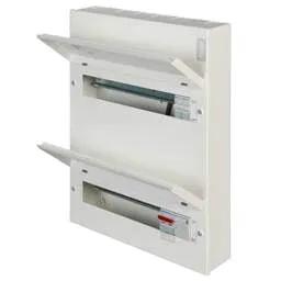 Electrical Lighting Hager 12 + 14 Dual Row 100A Isolator Incomer Metal Clad Consumer Unit with Type 2 SPD - Design 30 Electrical Lighting Hager 12 + 14 Dual Row 100A Isolator Incomer Metal Clad Consumer Unit with Type 2 SPD Design 30