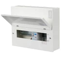 Electrical Lighting Hager 10 Way 63A 30mA Type A RCD Incomer Metal Clad Consumer Unit - Design 10 Electrical Lighting Hager 10 Way 63A 30mA Type A RCD Incomer Metal Clad Consumer Unit Design 10