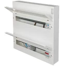 Electrical Lighting Hager 18 + 20 Dual Row Dual 100A RCD High Integrity Metal Clad Consumer Unit - Electrical Lighting Hager 18 + 20 Dual Row Dual 100A RCD High Integrity Metal Clad Consumer Unit