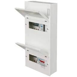 Electrical Lighting Hager 4 + 6 Dual Row Dual 100A RCD Split Load Metal Clad Consumer Unit - Electrical Lighting Hager 4 + 6 Dual Row Dual 100A RCD Split Load Metal Clad Consumer Unit