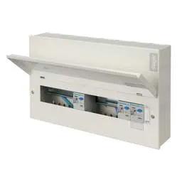 Electrical Lighting Hager 6 + 6 Time Delayed Dual 100A RCD Metal Clad Consumer Unit - Electrical Lighting Hager 6 + 6 Time Delayed Dual 100A RCD Metal Clad Consumer Unit