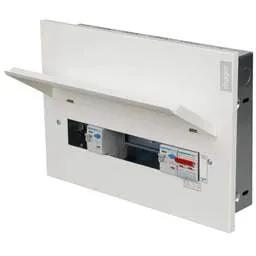 Hager Hager 10 Way Dual RCD Configurable Flush Metal Clad Consumer Unit - Flush Design 10 Hager Hager 10 Way Dual RCD Configurable Flush Metal Clad Consumer Unit Flush Design 10