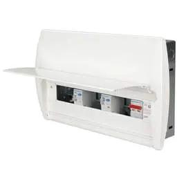 Electrical Lighting Hager 12 Way Dual 100A RCD Configurable Flush Metal Clad Consumer Unit - Electrical Lighting Hager 12 Way Dual 100A RCD Configurable Flush Metal Clad Consumer Unit