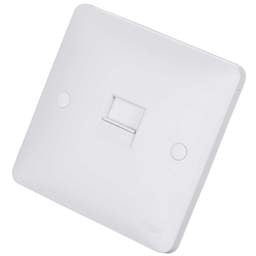 Electrical Lighting Hager Sollysta 1 Gang Master Telephone Socket White - Electrical Lighting Hager Sollysta 1 Gang Master Telephone Socket White