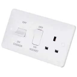 Electrical Lighting Hager Sollysta 45A Cooker Control Unit White - Electrical Lighting Hager Sollysta 45A Cooker Control Unit White