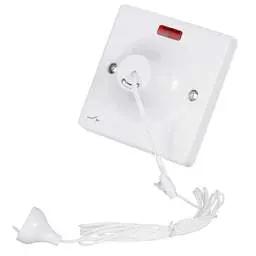 Electrical Lighting Hager Sollysta 50A DP Ceiling Pull Switch with Neon White - Electrical Lighting Hager Sollysta 50A DP Ceiling Pull Switch with Neon White