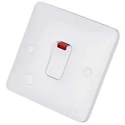 Electrical Lighting Hager Sollysta 20A DP Switch with Neon and Flex Outlet White - Electrical Lighting Hager Sollysta 20A DP Switch with Neon and Flex Outlet White