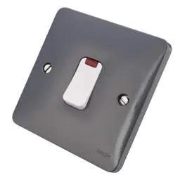 Electrical Lighting Hager Sollysta 20A DP 1 Gang Switch Part M with Neon Grey - Electrical Lighting Hager Sollysta 20A DP 1 Gang Switch Part M with Neon Grey