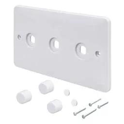 Electrical Lighting Hager Sollysta 3 Gang Rotary Dimmer Switch Plate Kit White - Electrical Lighting Hager Sollysta 3 Gang Rotary Dimmer Switch Plate Kit White