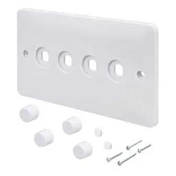 Electrical Lighting Hager Sollysta 4 Gang Rotary Dimmer Switch Plate Kit White - Electrical Lighting Hager Sollysta 4 Gang Rotary Dimmer Switch Plate Kit White