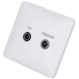 Electrical Lighting Hager Sollysta 1 Gang Coaxial and FM / DAB Socket White - Electrical Lighting Hager Sollysta 1 Gang Coaxial and FM / DAB Socket White