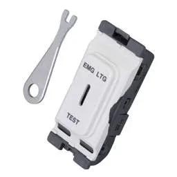 Electrical Lighting Hager Sollysta 20A Double Pole Grid Key Switch marked Emergency Lighting Test - Electrical Lighting Hager Sollysta 20A Double Pole Grid Key Switch marked Emergency Lighting Test