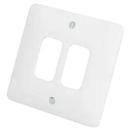 Electrical Lighting Hager Sollysta 2 Gang Grid Front Plate White - Electrical Lighting Hager Sollysta 2 Gang Grid Front Plate White