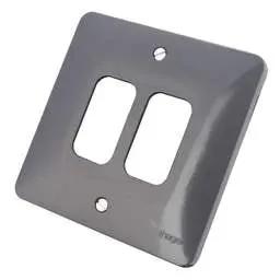 Electrical Lighting Hager Sollysta 2 Gang Grid Plate Part M Grey - Electrical Lighting Hager Sollysta 2 Gang Grid Plate Part M Grey