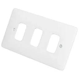 Electrical Lighting Hager Sollysta 3 Gang Grid Front Plate White - Electrical Lighting Hager Sollysta 3 Gang Grid Front Plate White