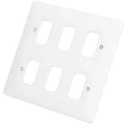 Electrical Lighting Hager Sollysta 6 Gang Grid Front Plate White - Electrical Lighting Hager Sollysta 6 Gang Grid Front Plate White