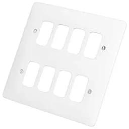 Electrical Lighting Hager Sollysta 8 Gang Grid Front Plate White - Electrical Lighting Hager Sollysta 8 Gang Grid Front Plate White