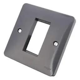 Electrical Lighting Hager Sollysta 1 Gang 1 Euro Module Front Plate Part M Grey - Electrical Lighting Hager Sollysta 1 Gang 1 Euro Module Front Plate Part M Grey