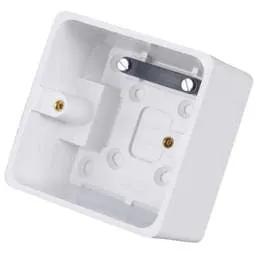 PATRESS BOX Hager Sollysta 1 Gang 46mm Pattress Back Box White - PATRESS BOX Hager Sollysta 1 Gang 46mm Pattress Back Box White