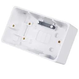 PATRESS BOX Hager Sollysta 2 Gang 46mm Pattress Back Box with Cable Clamps White - PATRESS BOX Hager Sollysta 2 Gang 46mm Pattress Back Box with Cable Clamps White