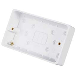 Electrical Lighting Hager Sollysta 2 Gang 28mm Pattress Back Box White - Electrical Lighting Hager Sollysta 2 Gang 28mm Pattress Back Box White