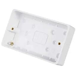 PATRESS BOX Hager Sollysta 2 Gang 28mm Pattress Back Box White - PATRESS BOX Hager Sollysta 2 Gang 28mm Pattress Back Box White