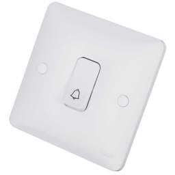 Electrical Lighting Hager Sollysta 10A 1 Gang 2 Way Push Switch with Bell Symbol White - Electrical Lighting Hager Sollysta 10A 1 Gang 2 Way Push Switch with Bell Symbol White