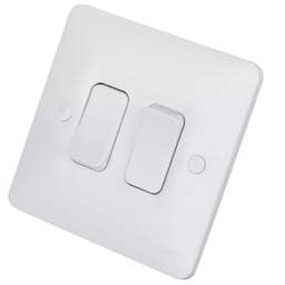 Electrical Lighting Hager Sollysta 10A 2 Gang 2 Way Light Switch White - Electrical Lighting Hager Sollysta 10A 2 Gang 2 Way Light Switch White